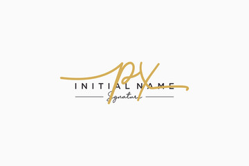 Initial PX signature logo template vector. Hand drawn Calligraphy lettering Vector illustration.