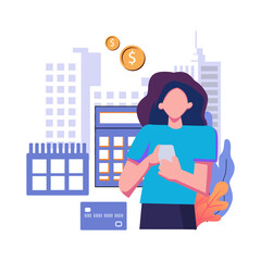Deferment of payment flat style illustration design