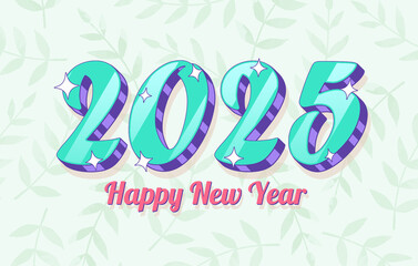 2025 New Year Year with Floral Background. Holiday Design, Trendy Style, Calendar