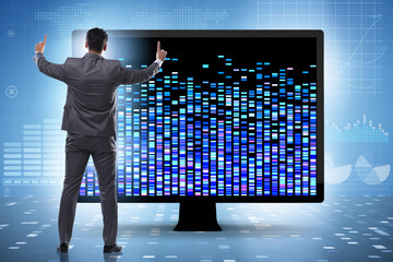 Businessman in genome data concept