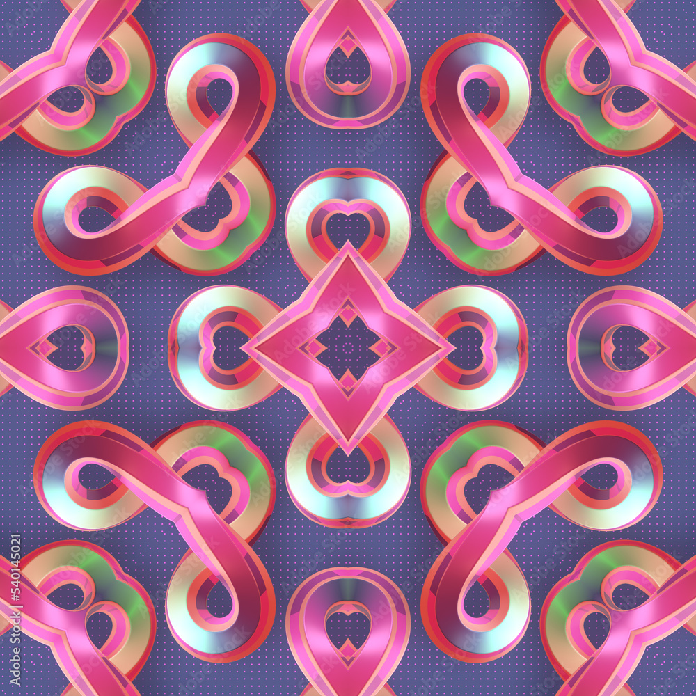 Poster multi colored abstract magic shape. modern optical illusion symbols. 3d rendering digital illustrati