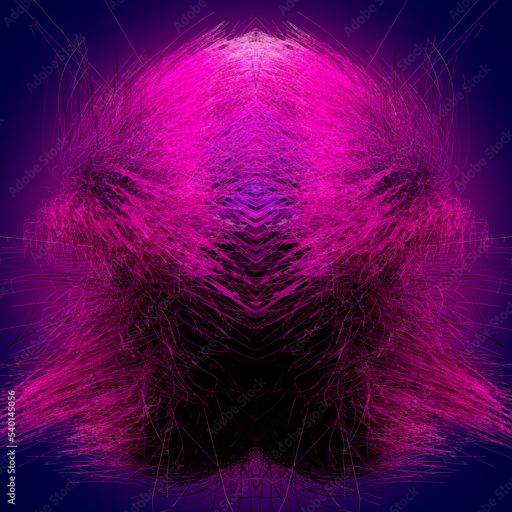 Aufkleber psychedelic background of colorful branches. symmetrical composition. 3d rendering digital illustrat