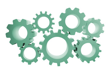 Cogwheels in the machinery and teamwork concept - 3d rendering