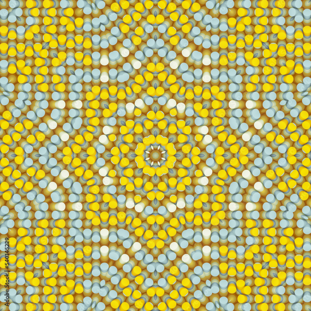 Aufkleber Kaleidoscopic pattern of cylinders with a trendy gradient. Design element. 3d rendering digital illustration