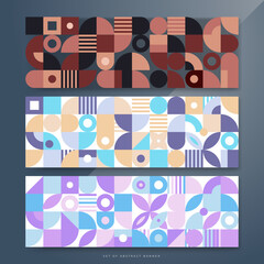 Flat colorful mosaic pattern design banner background