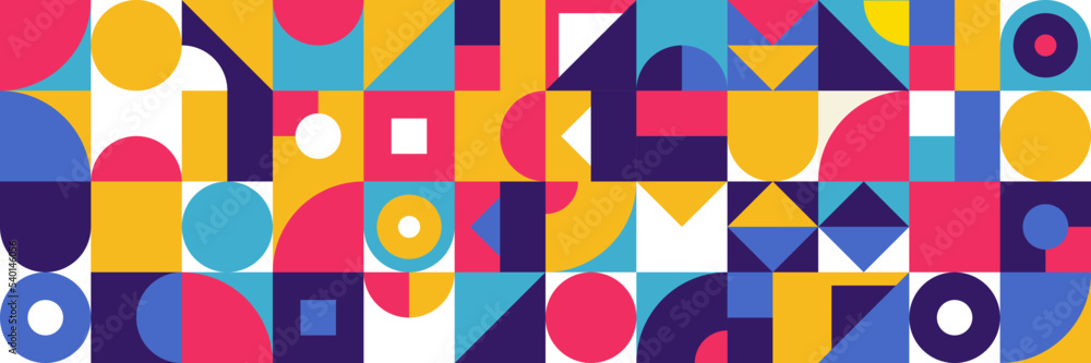 Poster flat colorful mosaic pattern design banner background