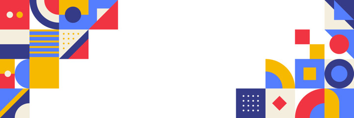 Flat colorful mosaic pattern design banner background