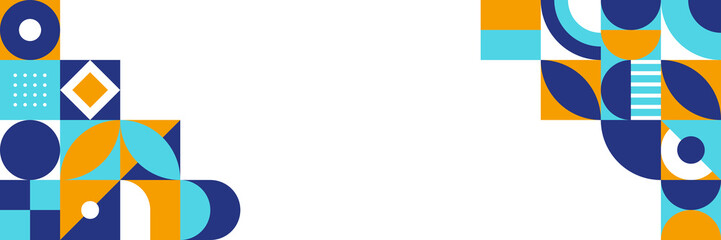 Flat colorful mosaic pattern design banner background