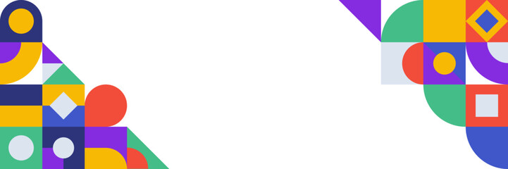 Flat colorful mosaic pattern design banner background