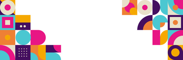 Flat colorful mosaic pattern design banner background