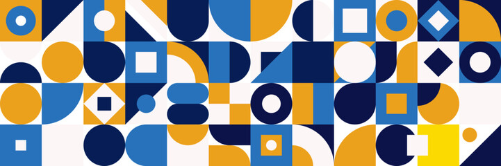 Flat colorful mosaic pattern design banner background