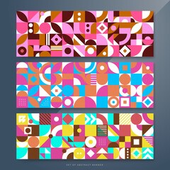 Flat mosaic geometric banner background