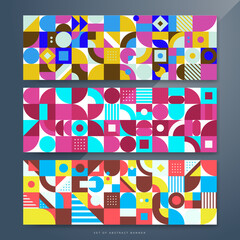 Obraz premium Flat mosaic geometric banner background