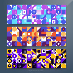 Flat mosaic geometric banner background