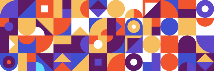 Flat mosaic geometric banner background