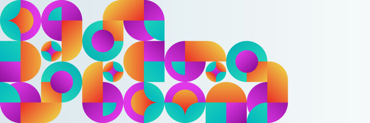 Flat colorful mosaic pattern design banner background