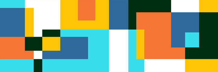 Flat mosaic banner background with geometric shapes