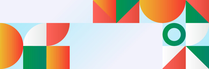 Flat mosaic banner background with geometric shapes