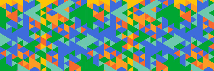 Flat mosaic banner background with geometric shapes