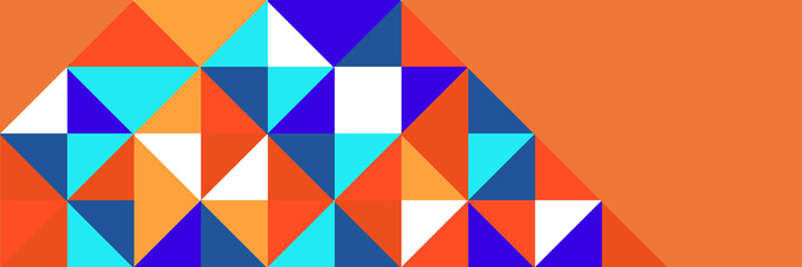 Flat mosaic banner background with geometric shapes