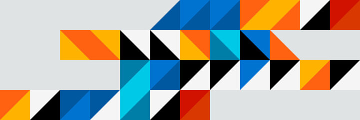 Flat mosaic banner background with geometric shapes