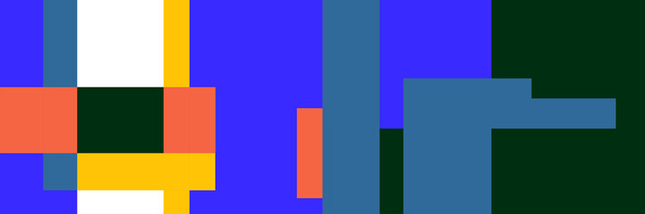 Flat mosaic banner background with geometric shapes