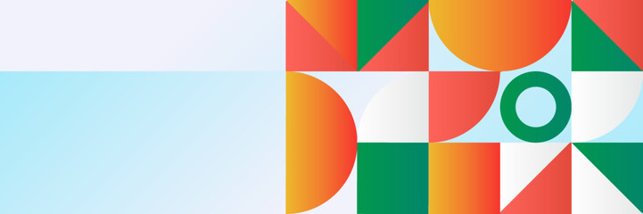 Flat mosaic banner background with geometric shapes