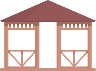 Park pergola icon cartoon vector. Wedding house. Wood nature - obrazy, fototapety, plakaty