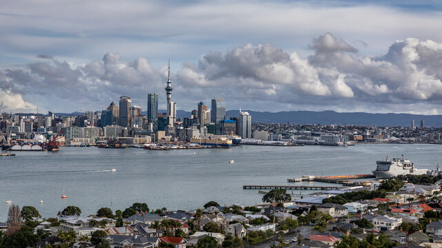 Auckland CBD from Mt Victoria, Devonport, Auckland, New Zealand