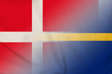 Fototapeta premium Denmark and Nauru official flag transborder contract NRU DNK