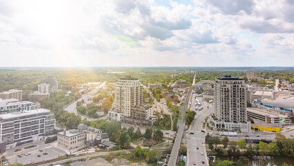 Looking at Downtown Guelph from above