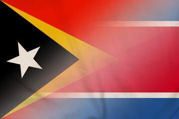 East Timor and North Korea political flag international negotiation PRK