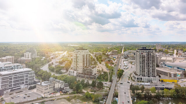 Looking at Downtown Guelph from above