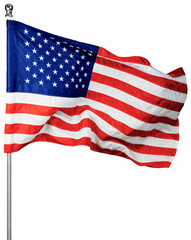 Flag of the USA, Isolated on Transparent Background