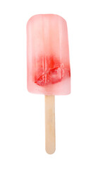 Tasty ice pop isolated on white. Fruit popsicle