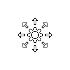 Digital technology gear icon. Vector illustration on white background. 