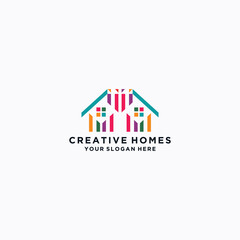 Creative homes logo icon design template flat vector