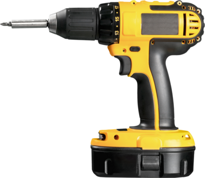 Cordless drill with twist bit isolated on white