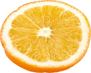 Close-up of fresh orange isolated on white background
