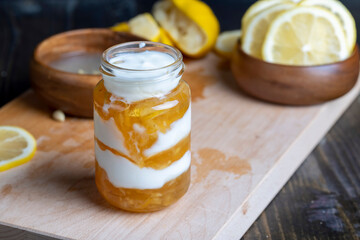 delicious yogurt with lemon flavor