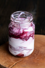 yogurt made from milk with blueberry flavor