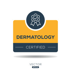 Creative (Dermatology) Certified badge, vector illustration.