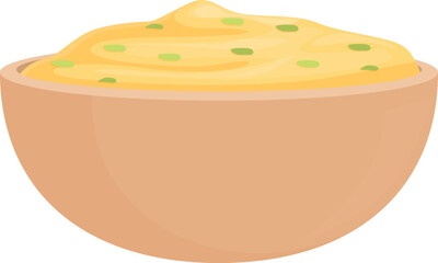 Bean hummus icon cartoon vector. Paste food. Cuisine spread