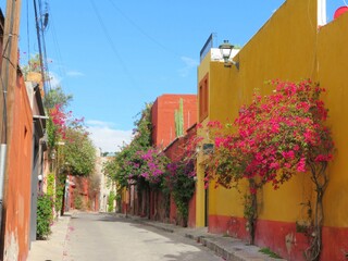 Fototapeta na wymiar colorful street of San Miguel de Allende, Mexico