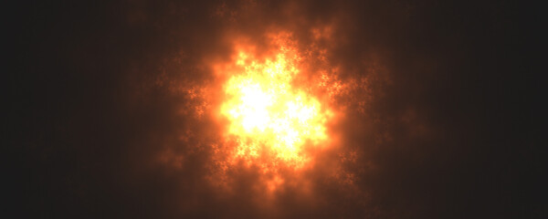 fire explosion effect on black background