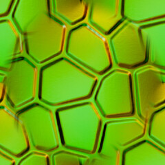 Metal mesh on a green background. Light green seamless texture with highlights of light. 3D rendering. 
