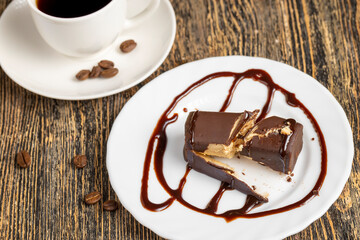 Sweet curd cheese made from milk with milk chocolate