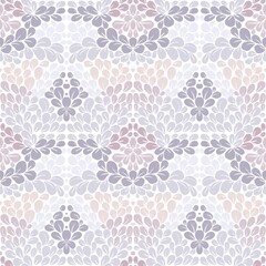 Seamless pattern with floral ornament in beige and gray color scheme