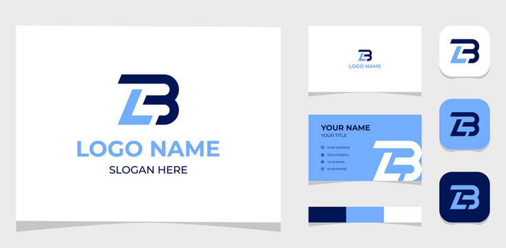 Template Logo Creative Initial Letter B and L or L and B. Creative Template with color pallet, visual branding, business card and icon.
