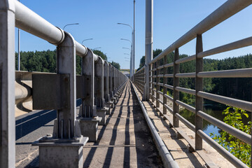 metal structure of the old bridge to ensure safety